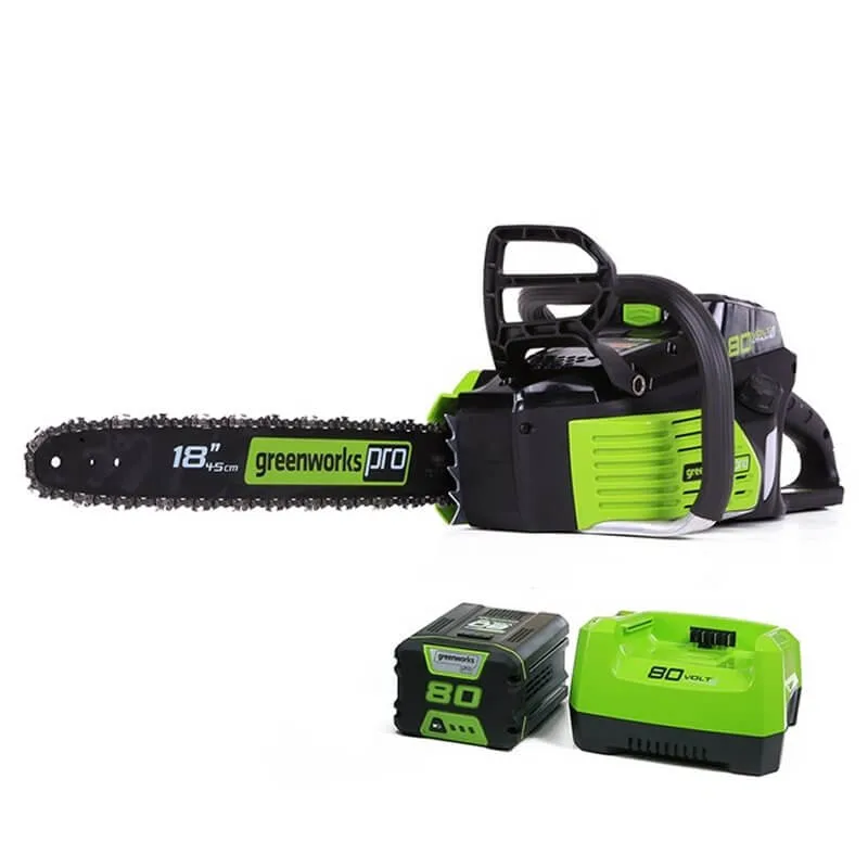 Greenworks 80V 18 Brushless Chainsaw With Battery And Charger chainsaw
